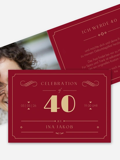 Einladung 40. Geburtstag n/a