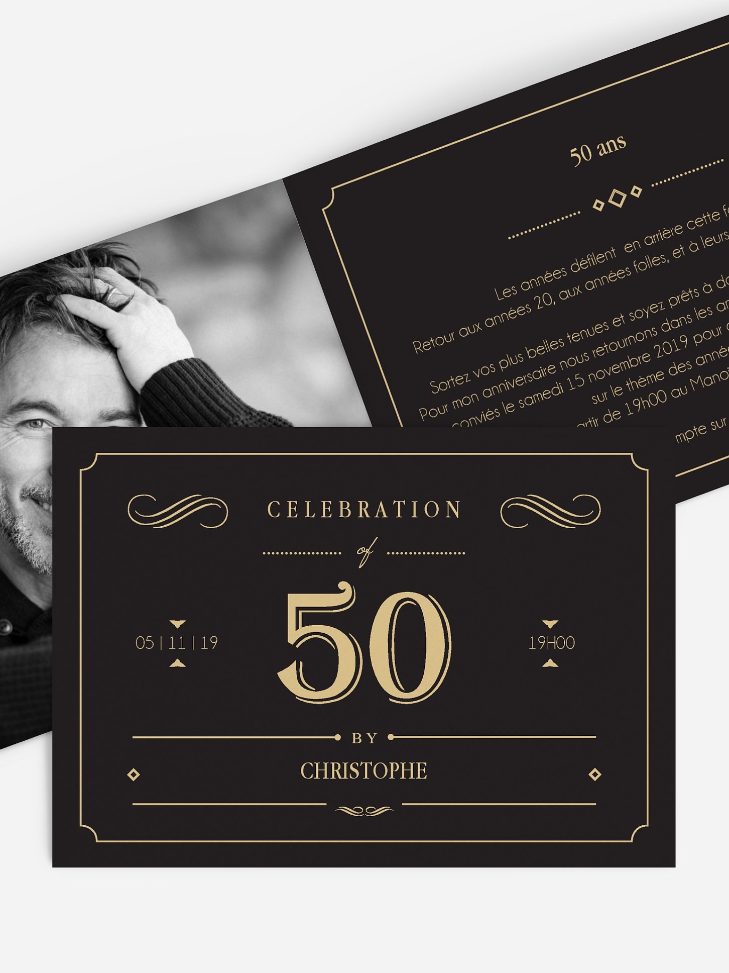 invitation anniversaire 50 Gatsby