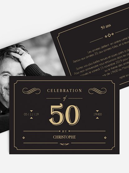 Invitation anniversaire adulte 50 ans végétal │ Planet Cards