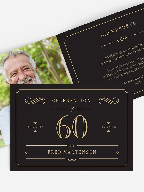 Einladung 60. Geburtstag Gatsby