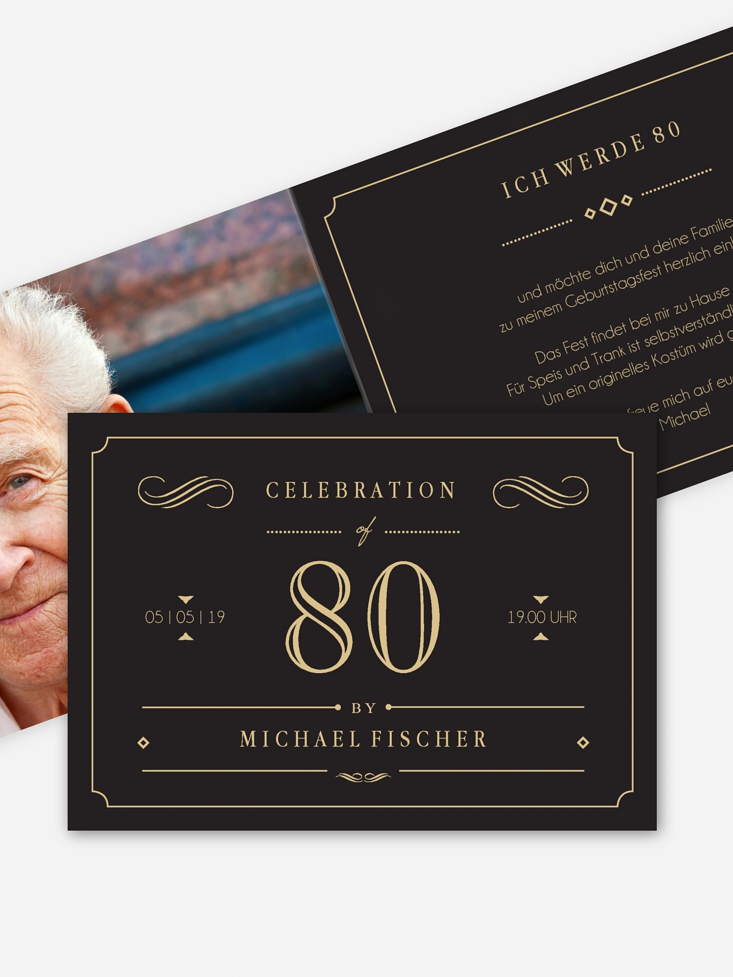 Einladung 80. Geburtstag Gatsby
