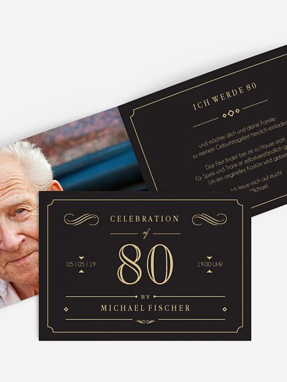 Einladung 80. Geburtstag Gatsby