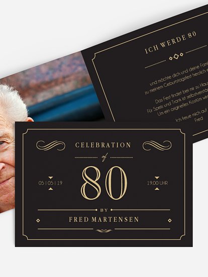 Einladung 80. Geburtstag Gatsby