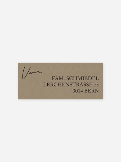 Absenderaufkleber Trauer Stiller Gruss Premium