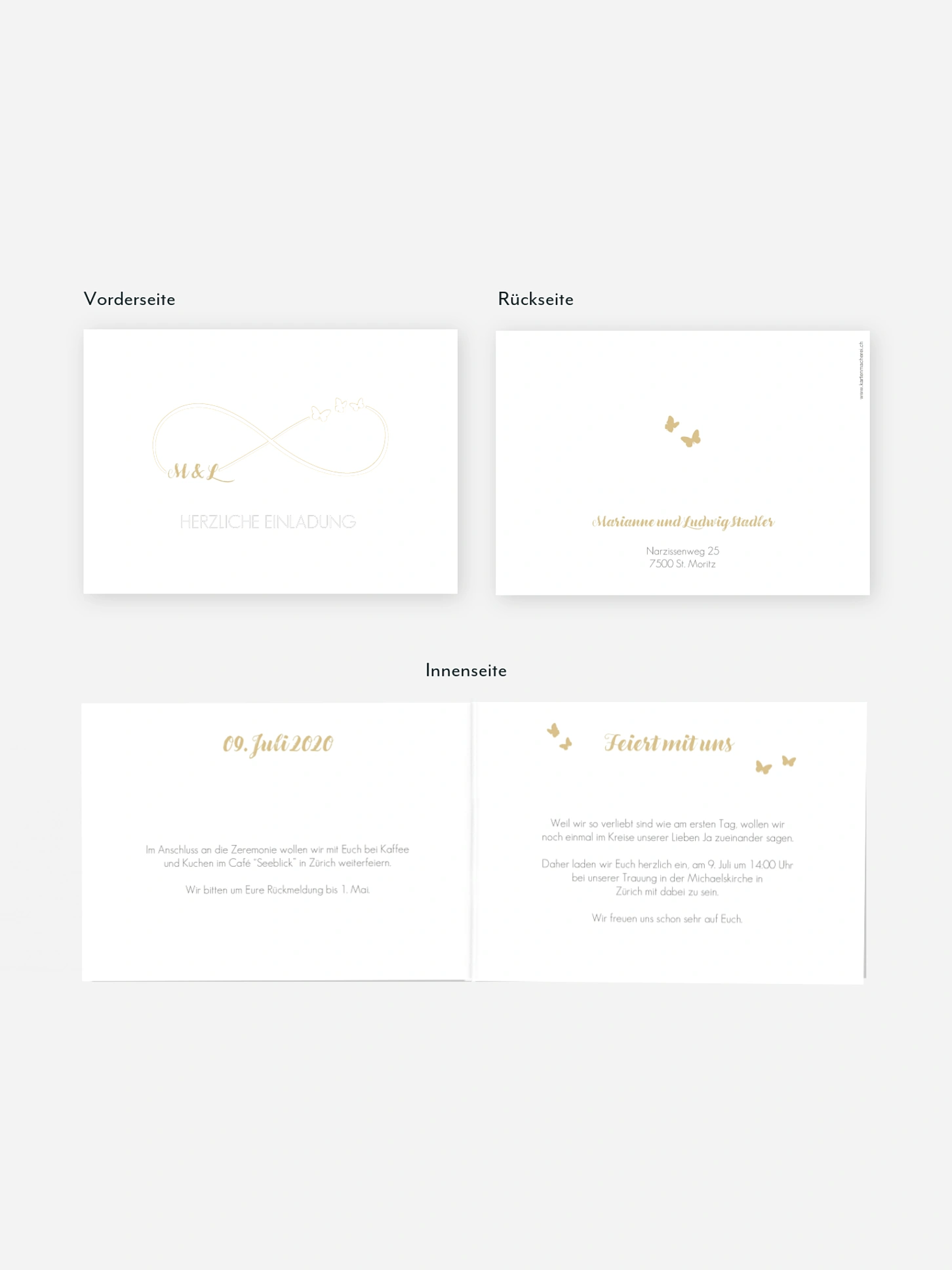 Einladung zur Goldenen Hochzeit Endless Love