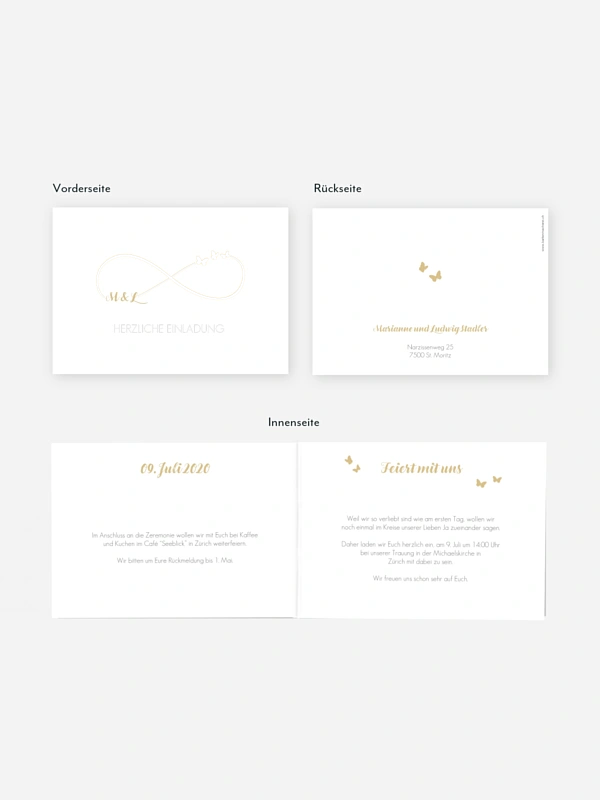 Einladung zur Goldenen Hochzeit Endless Love