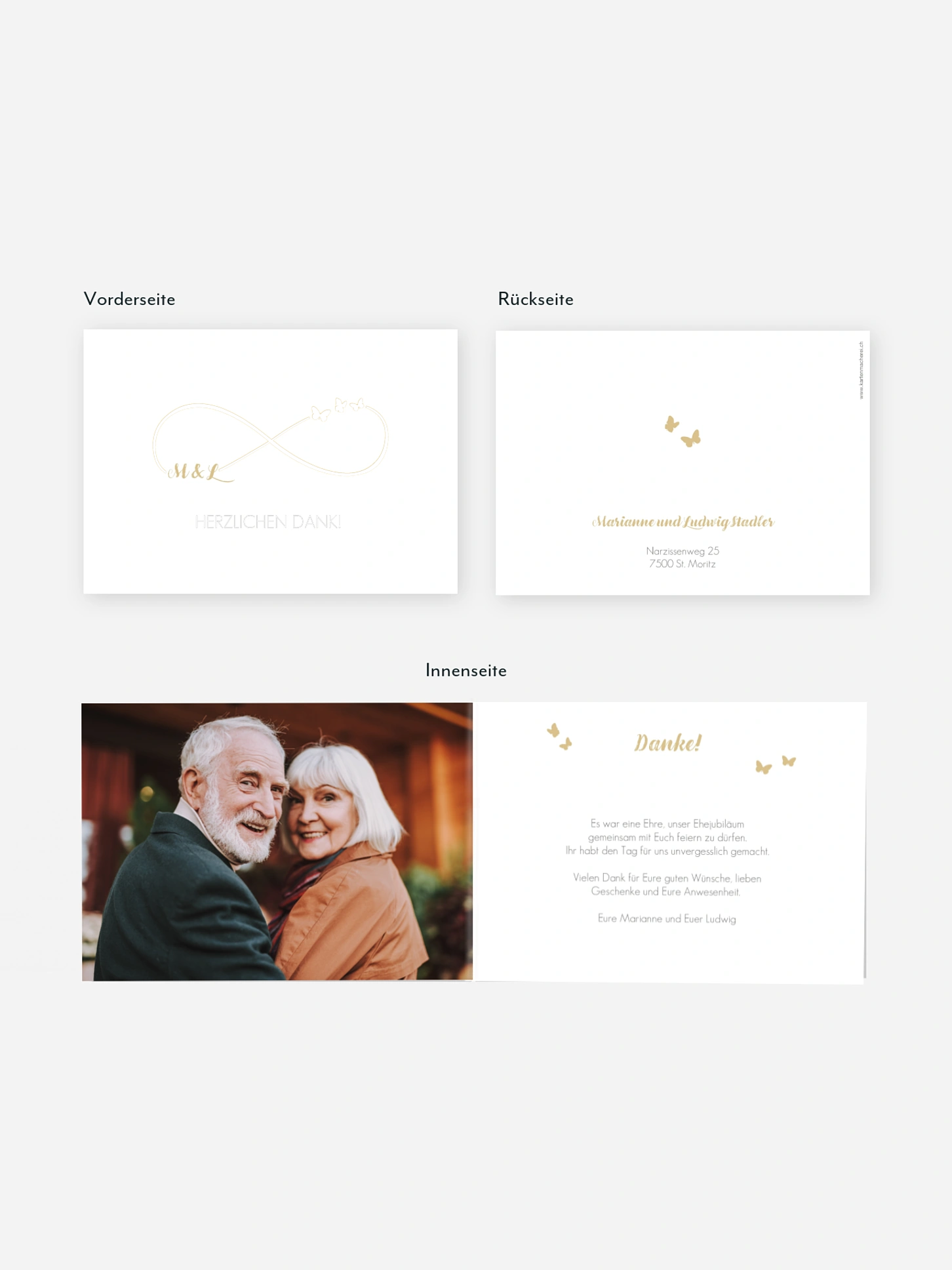 Danksagung zur Goldenen Hochzeit Endless Love
