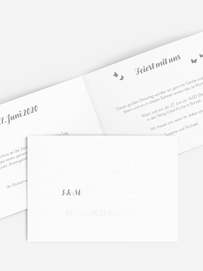 Einladung zur Silberhochzeit Endless Love