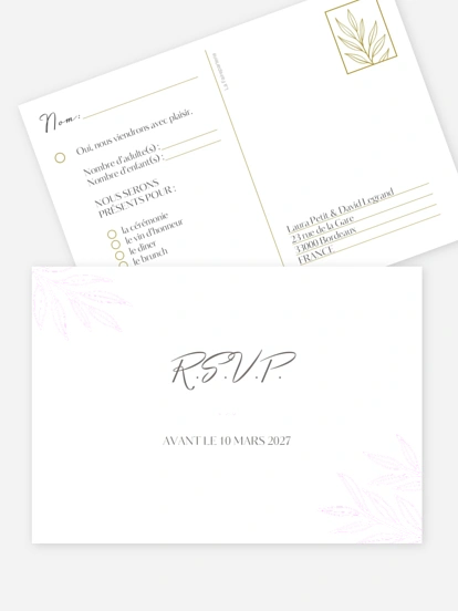 Carton réponse Botanique chic