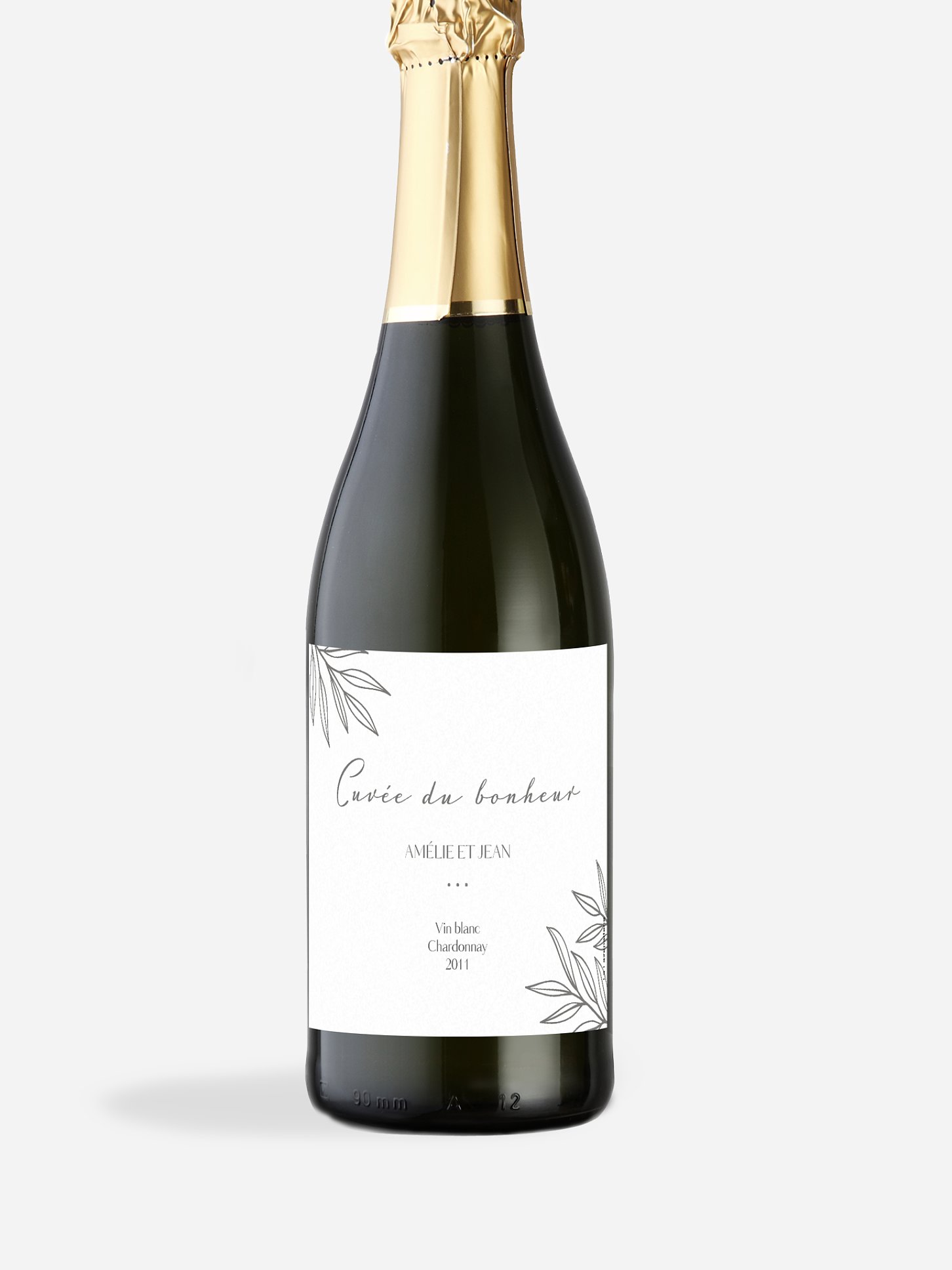 Étiquette bouteille Botanique chic