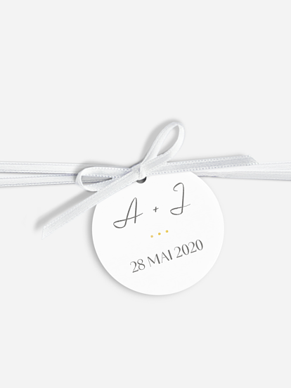 Étiquette avec ruban Botanique chic