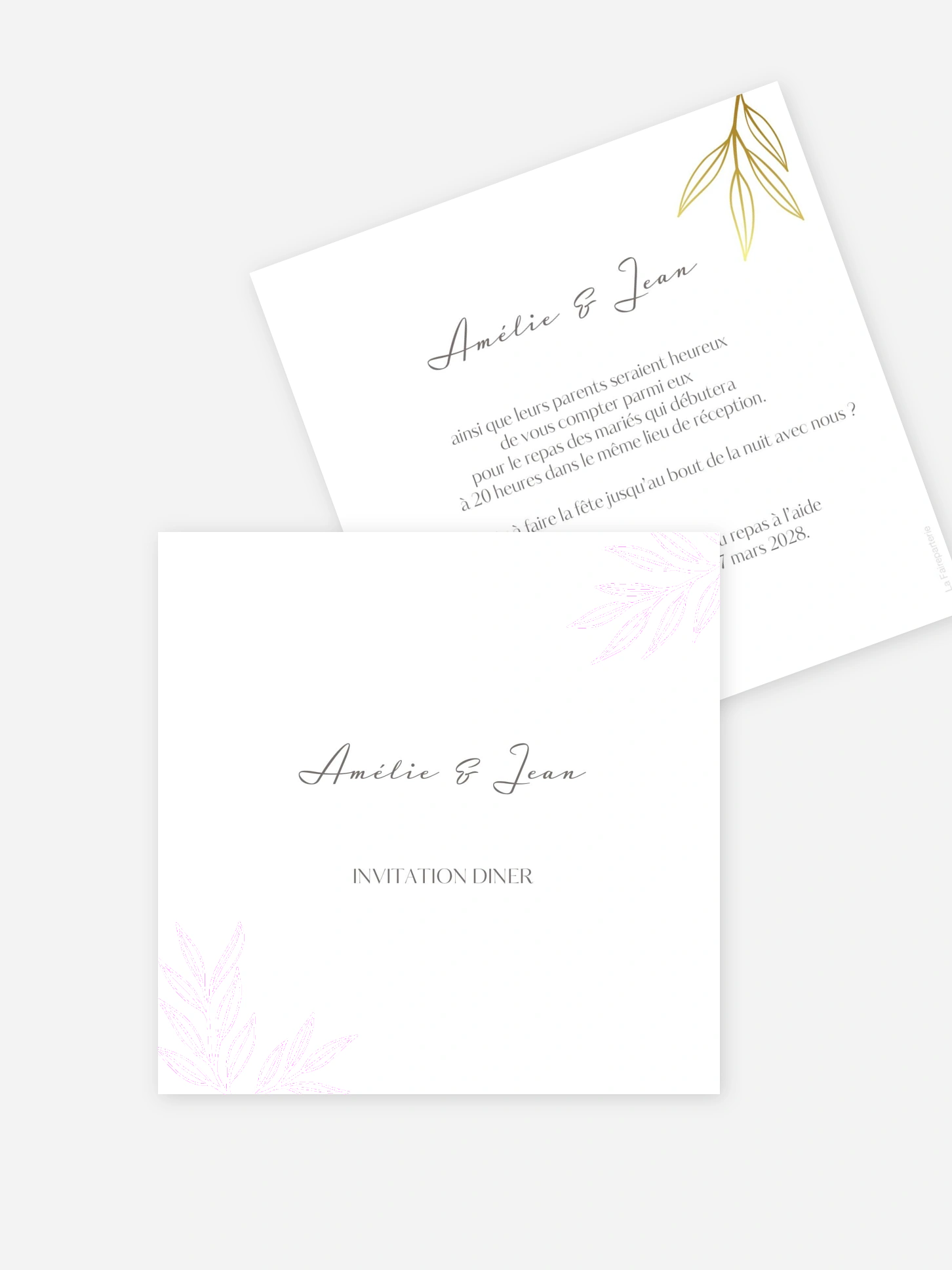 Carton d'invitation Botanique chic
