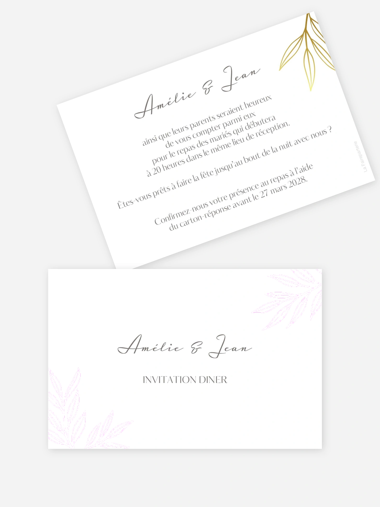 Carton d'invitation Botanique chic