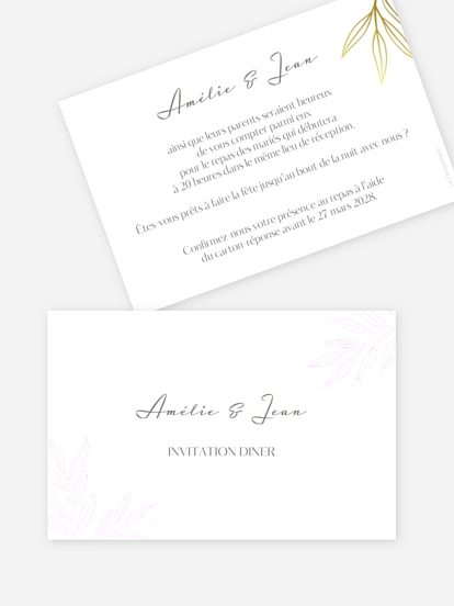 Carton d'invitation Botanique chic