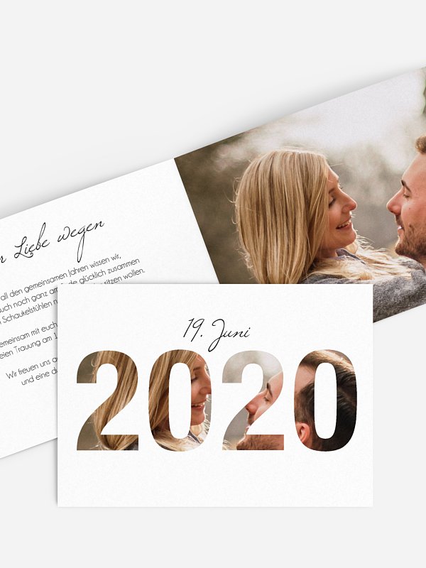 Hochzeitseinladung Durchblick 2020