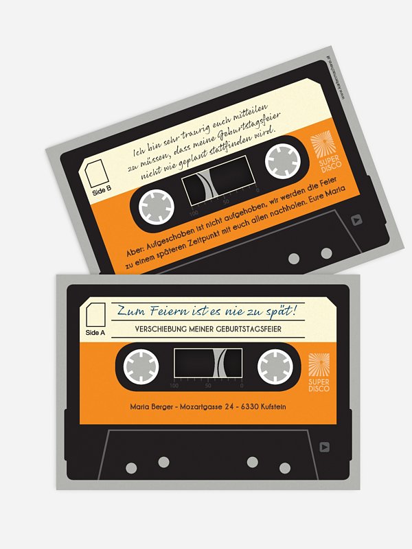 Geburtstagseinladung Musikkassette