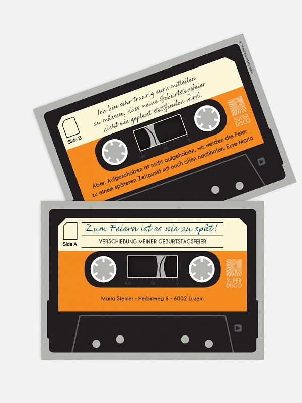 Geburtstagseinladung Musikkassette