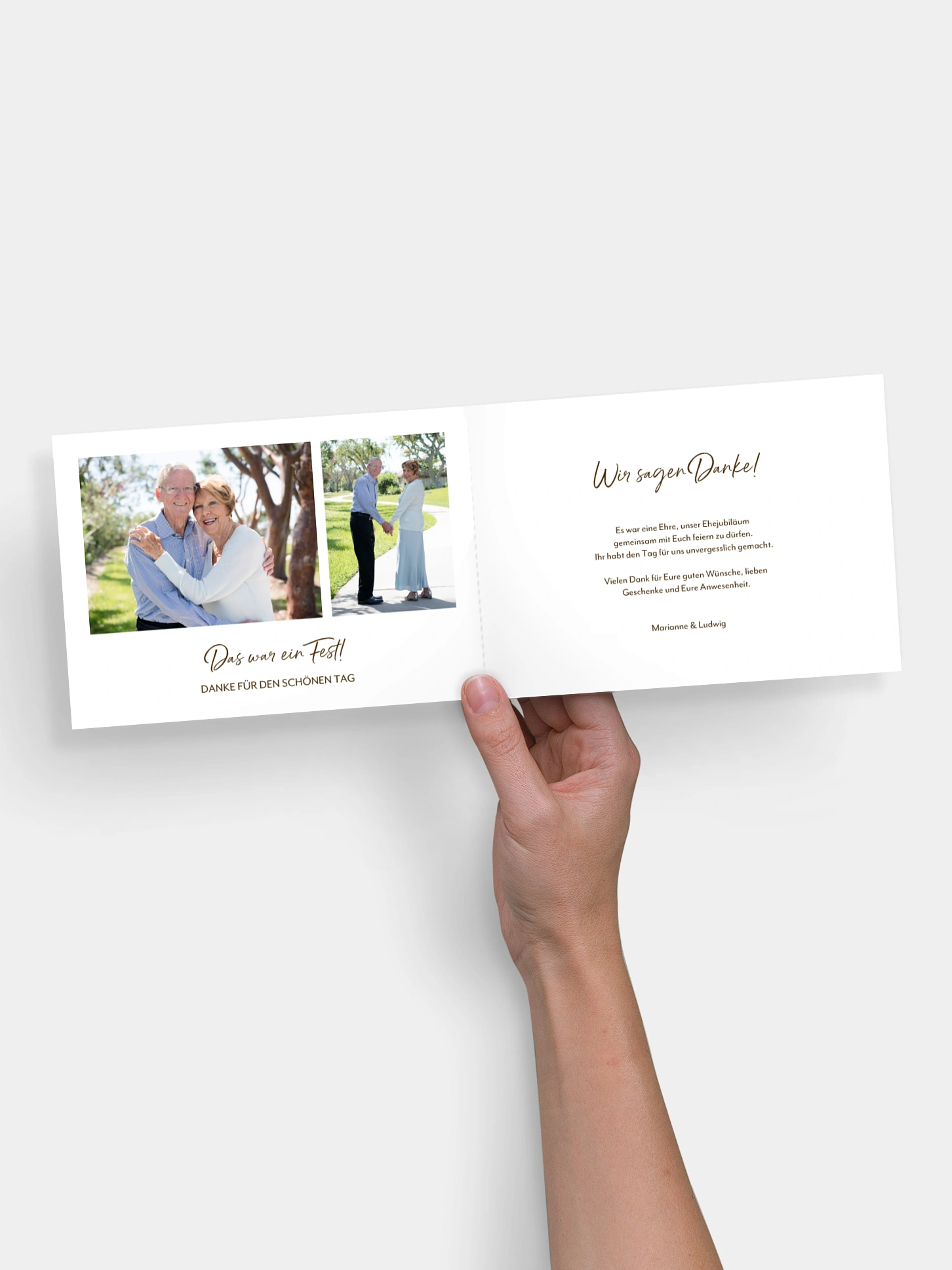 Danksagung zur Goldenen Hochzeit Rustic Heart
