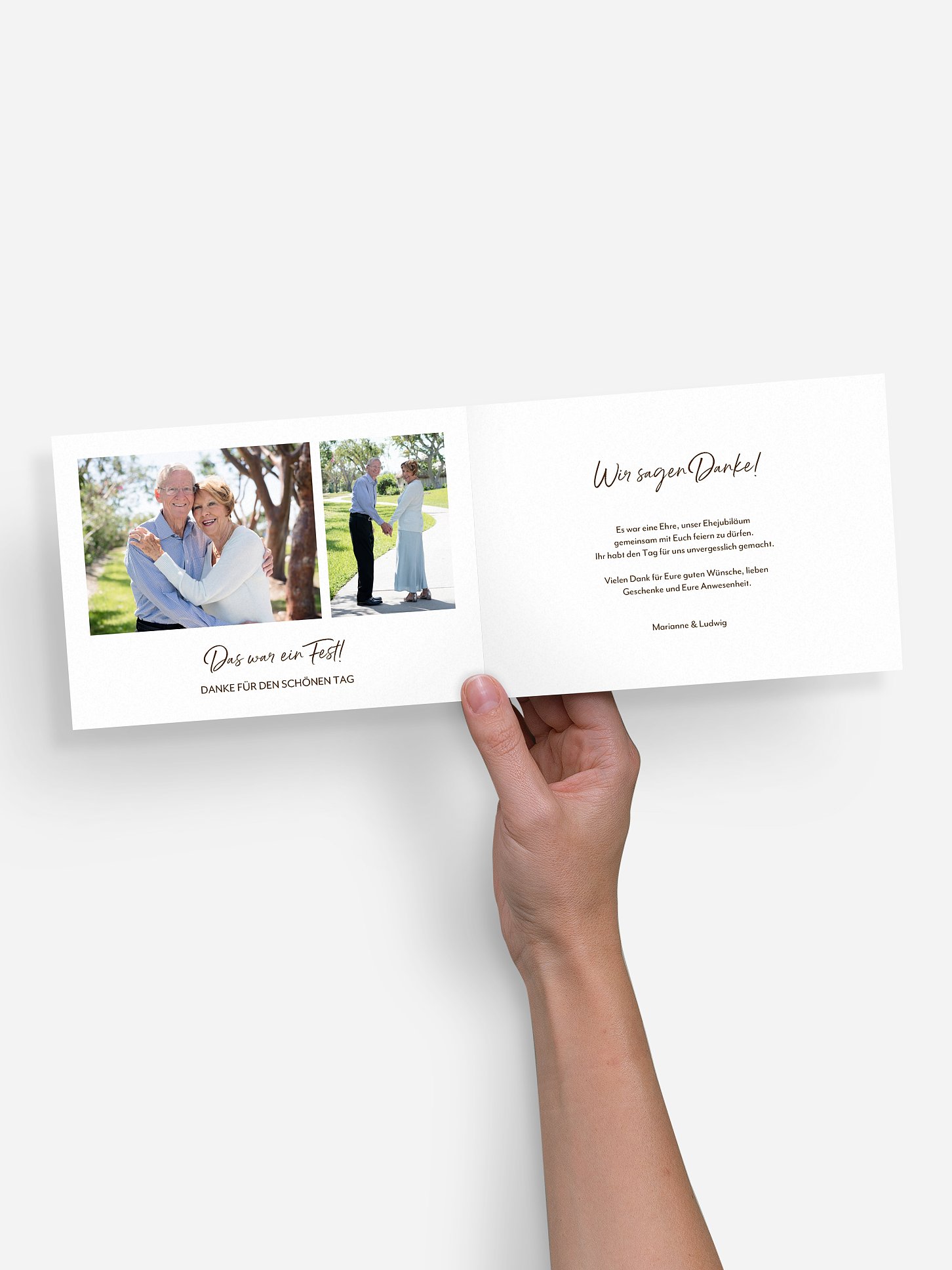 Danksagung zur Goldenen Hochzeit Rustic Heart