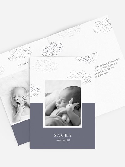 Faire-part naissance Petits nuages