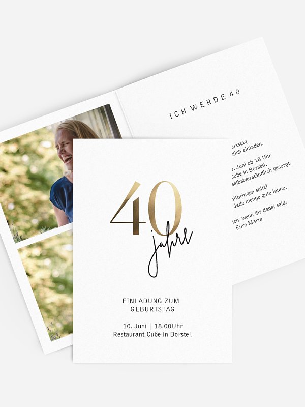 Einladung 40. Geburtstag Prachtvolle Jahre