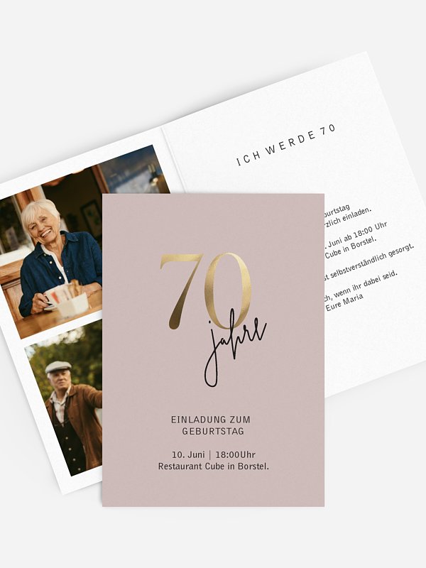 Einladung 70. Geburtstag Prachtvolle Jahre