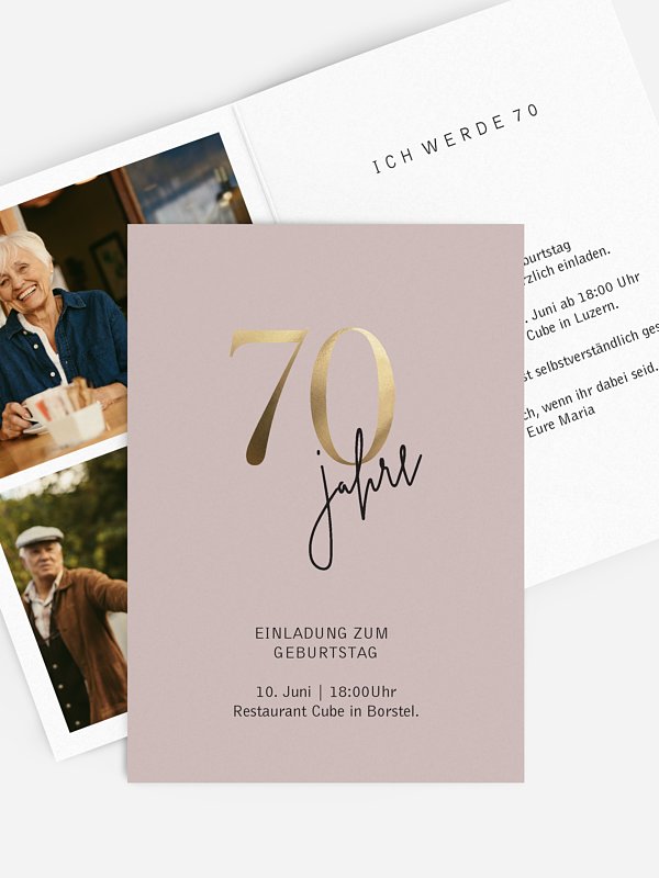 Einladung 70. Geburtstag Prachtvolle Jahre
