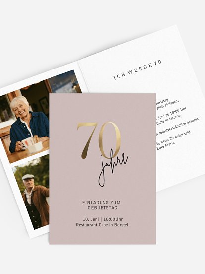 Einladung 70. Geburtstag Prachtvolle Jahre