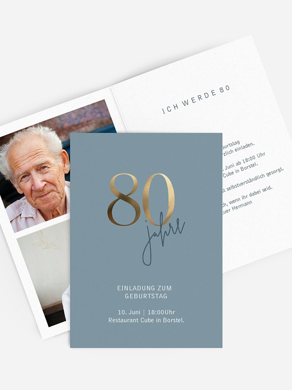 Einladung 80. Geburtstag Prachtvolle Jahre