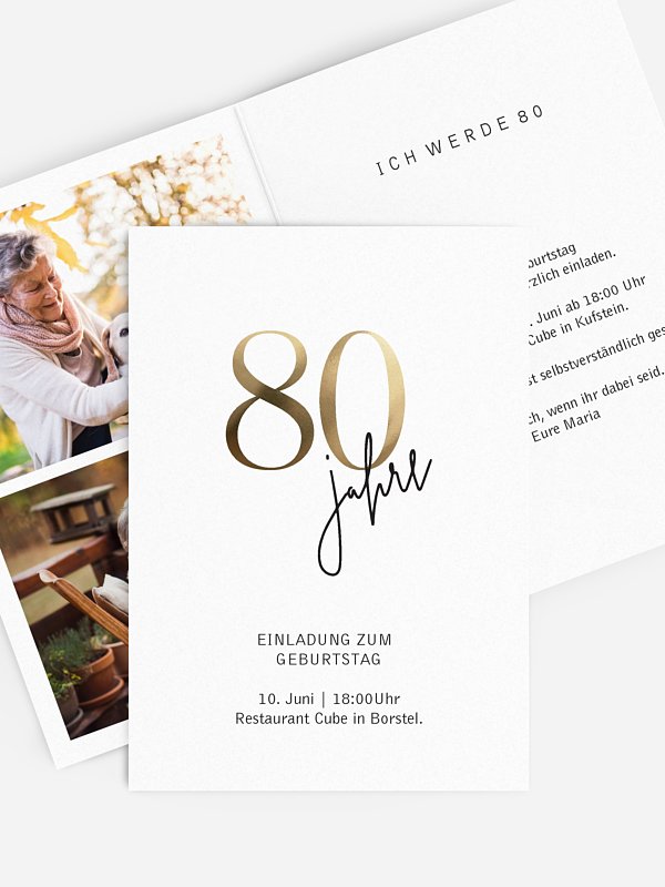 Einladung 80. Geburtstag Prachtvolle Jahre