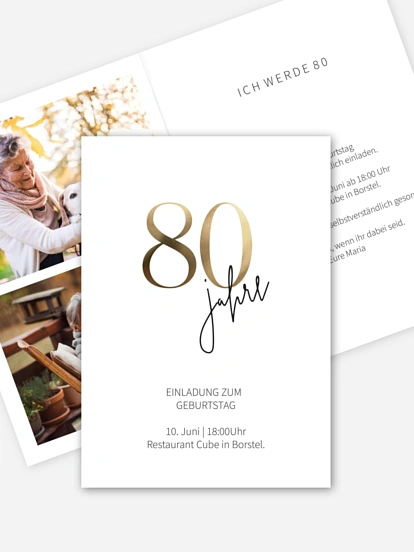 Einladung 80. Geburtstag Prachtvolle Jahre