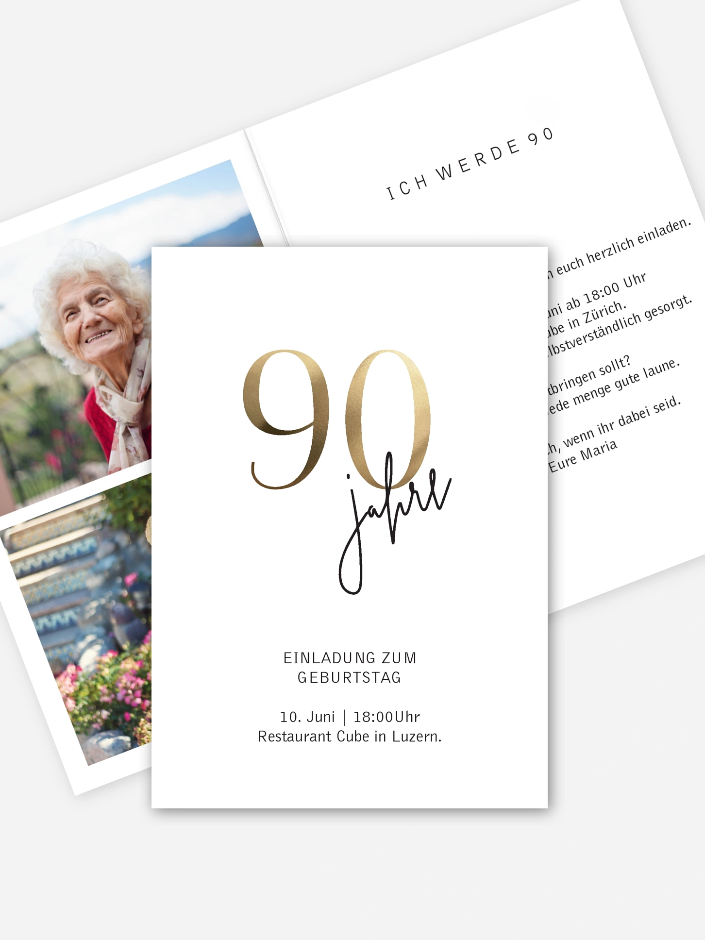 Einladung 90. Geburtstag Prachtvolle Jahre