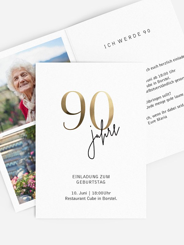 Einladung 90. Geburtstag Prachtvolle Jahre