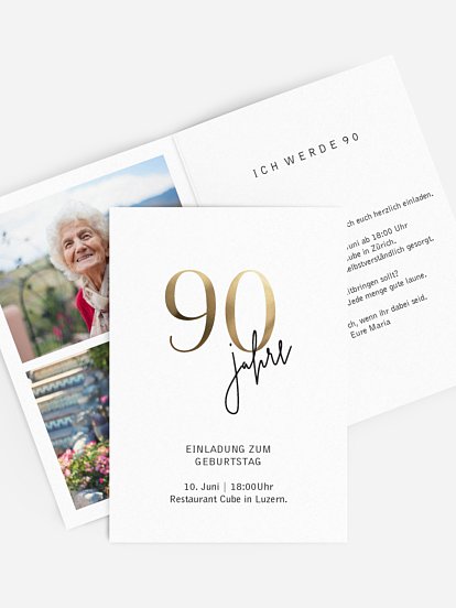 Einladung 90. Geburtstag Prachtvolle Jahre