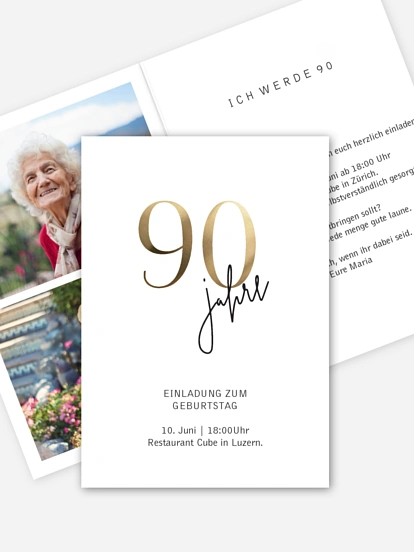 Einladung 90. Geburtstag Prachtvolle Jahre