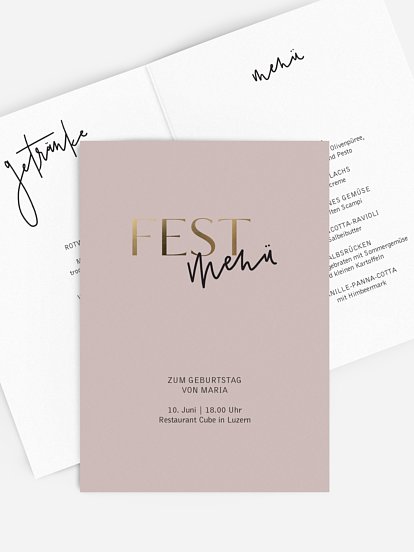 Menükarte Geburtstag Prachtvolle Jahre