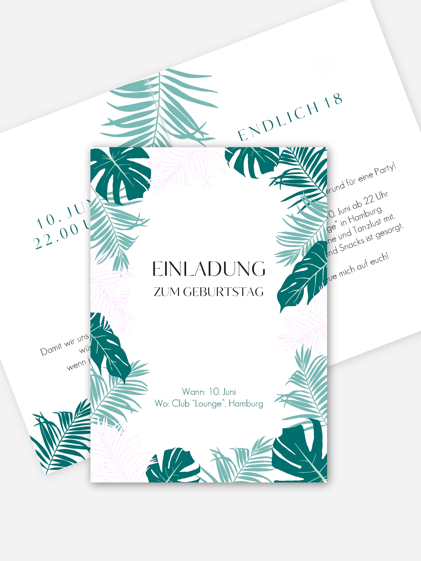 Einladung 18. Geburtstag Jungle Vibes Premium