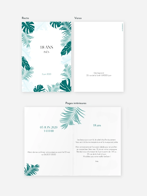 invitation anniversaire 18 Jungle Vibes Premium