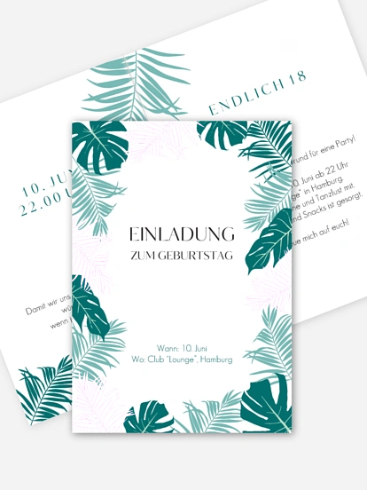Einladung 18. Geburtstag Jungle Vibes Premium