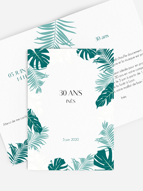 Invitation Anniversaire Jungle Vibes Premium