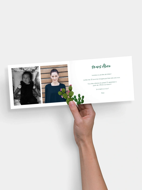 invitation anniversaire 30 Cactus