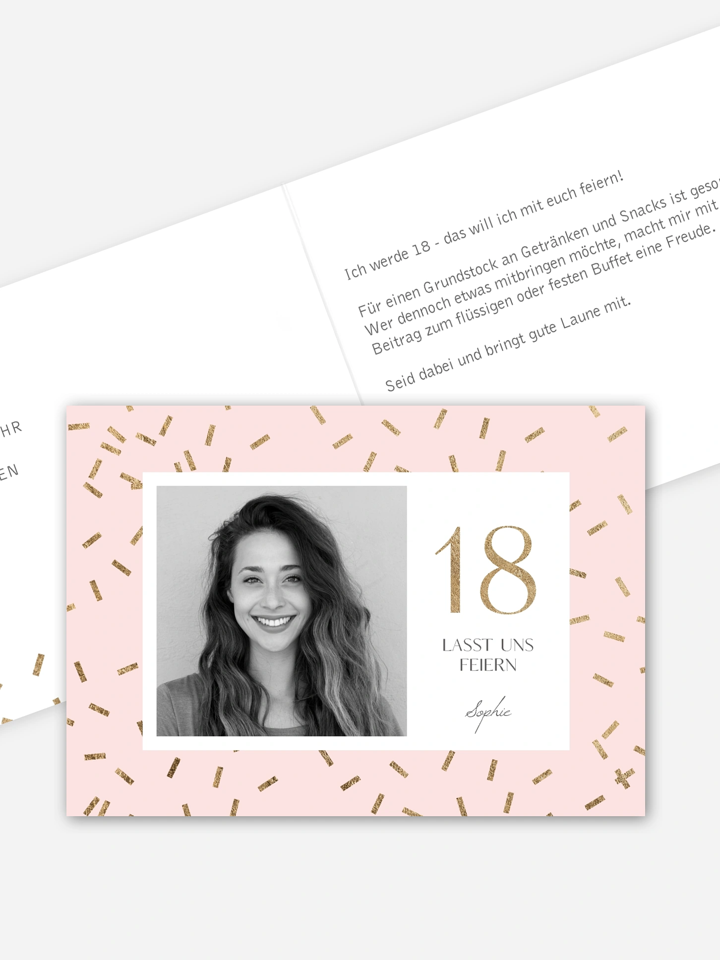 Einladung 18. Geburtstag Sparkling Pattern