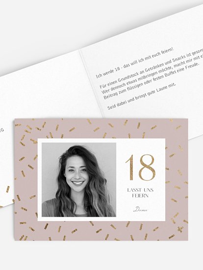 Einladung 18. Geburtstag Sparkling Pattern