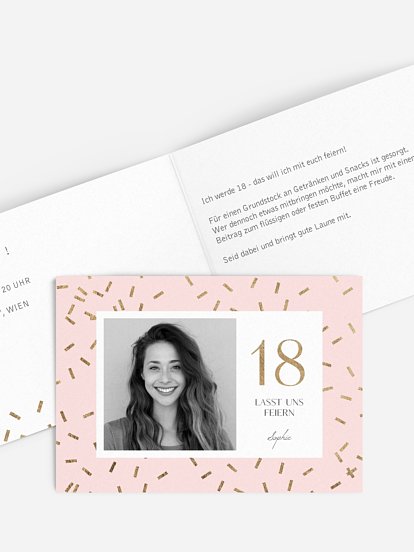 Einladung 18. Geburtstag Sparkling Pattern