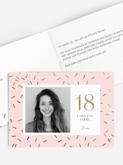Einladung 18. Geburtstag Sparkling Pattern
