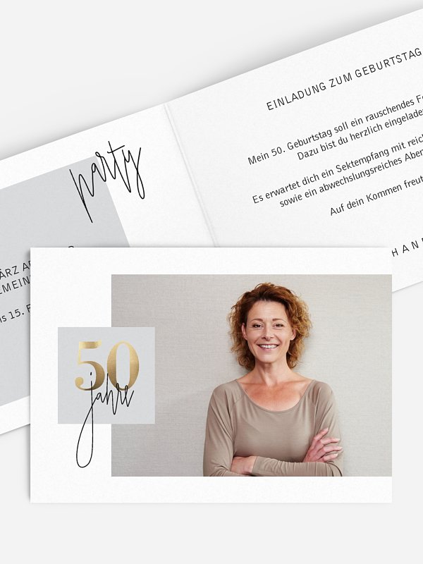 Einladung 50. Geburtstag Glänzende Jahre