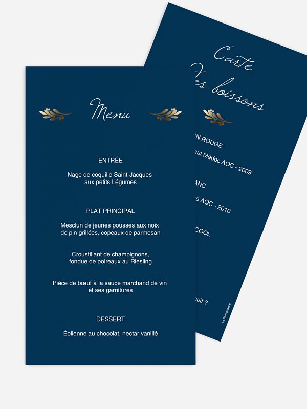 Menu mariage Very Vintage