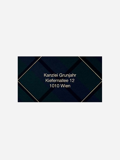 Empfängeraufkleber geschäftl. Weihnachten Checked Pattern