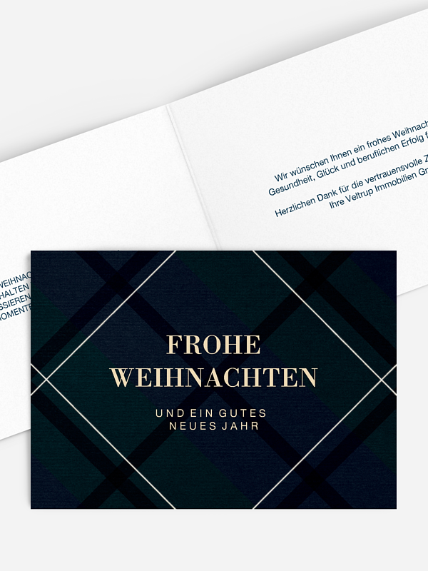 Geschäftliche Weihnachtskarte Checked Pattern