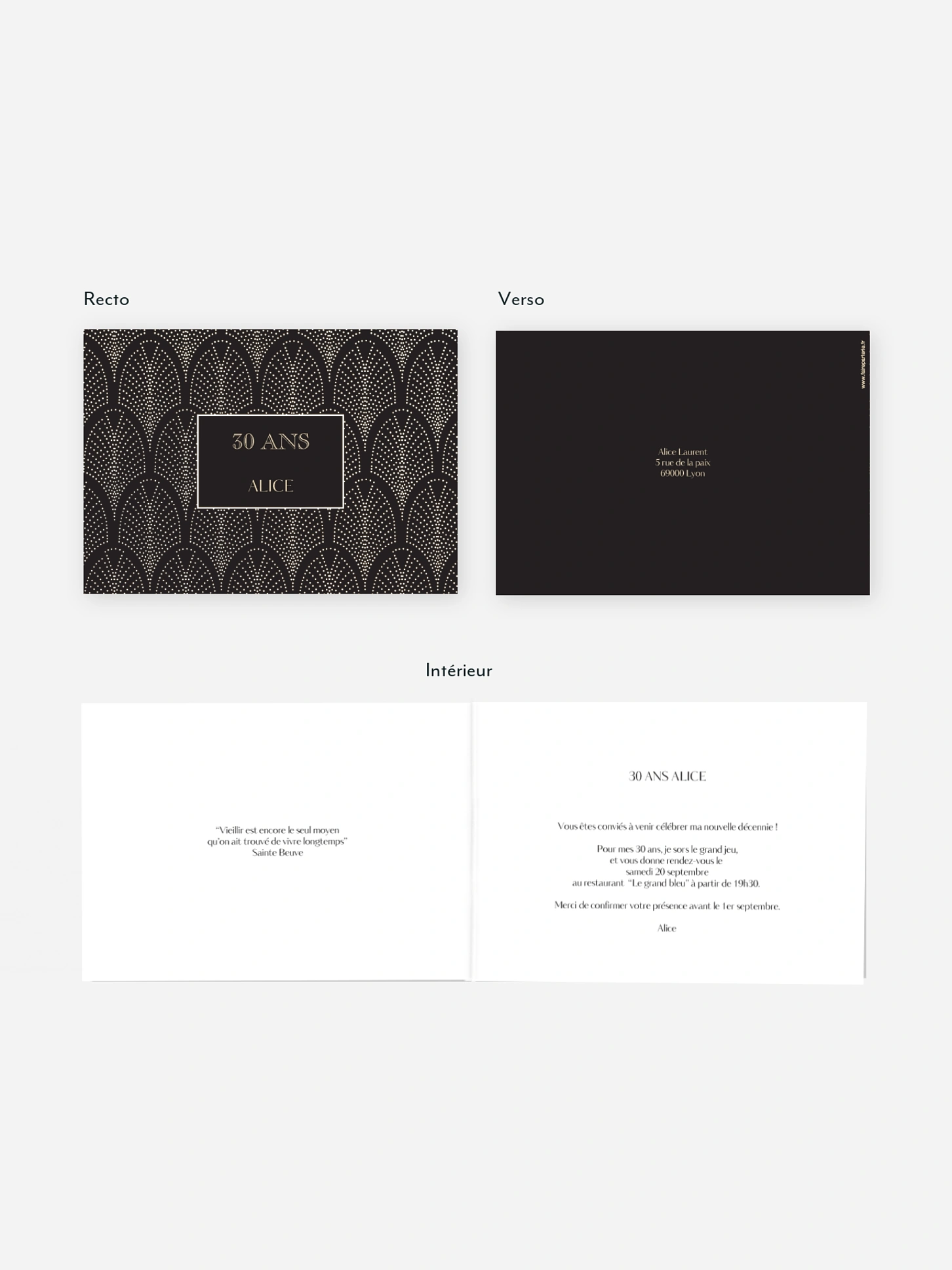 invitation anniversaire 30 Jolie dorure